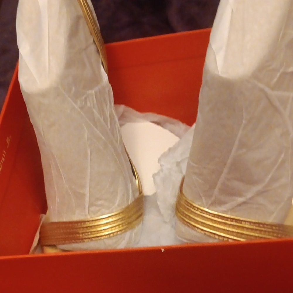 ANTONIO MELANI Gold Strappy Heels
